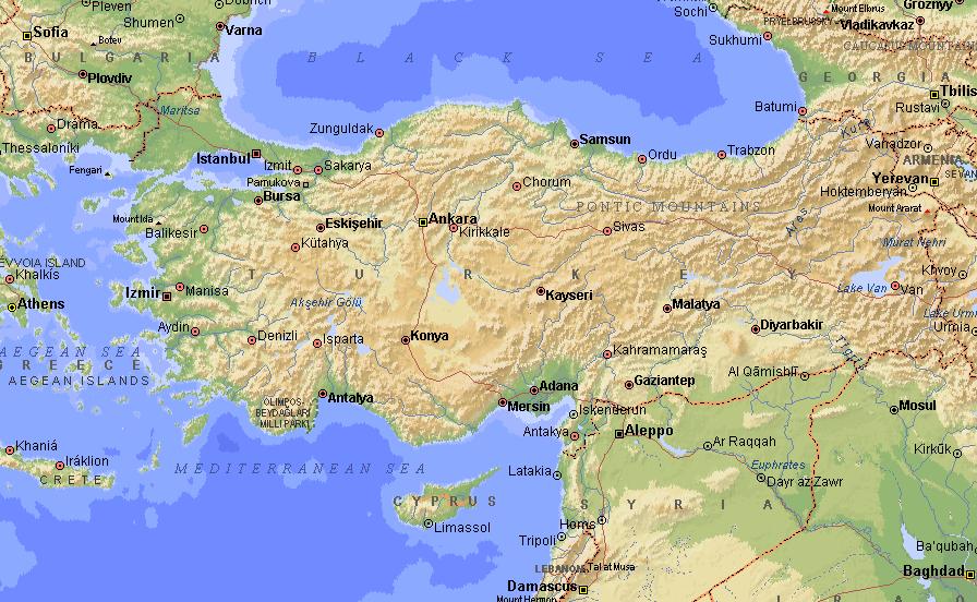 Anatolian Peninsula Map